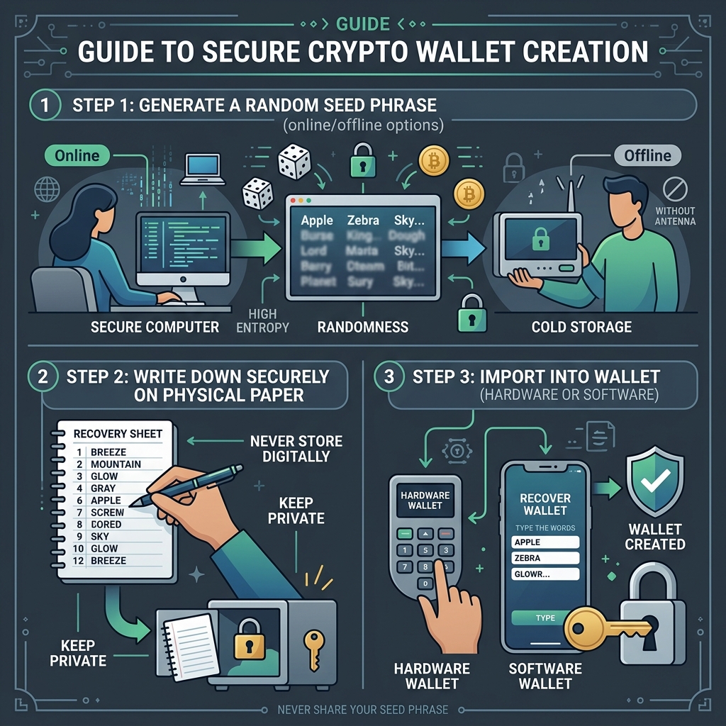 Crypto Wallet Creation Guide Infographic